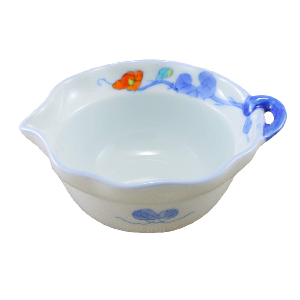 Amazon.co.jp: 小鉢 有田焼 片口付き 色絵草花紋小付 豆鉢